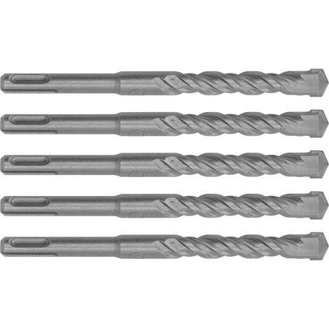 14-mm-Hartmetall-Meißelbohrer, 5 Stück, 160 mm, Zentrierspitze, zweischneidig, für Beton, Stein, Ziegel, Schlagbohren, SDS-Bohrer (1/5)