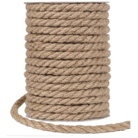 Ficelle Jute Naturelle 10mm 15m Fil de Jute Naturel Corde de Jardin pour Chat Griffoir, Jardinage, Travaux Manuels Décoratifs (Marron) (1/5)