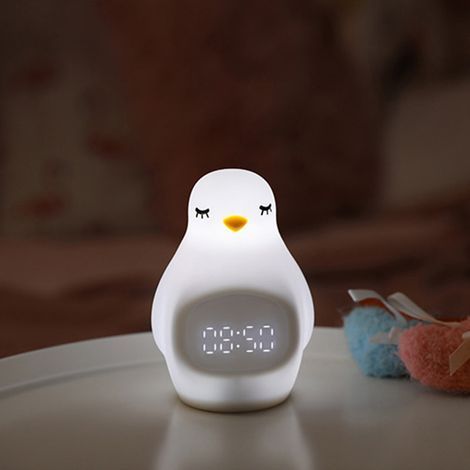 Super cute LED alarm clock with penguin silicone tapping light, m (1/5)