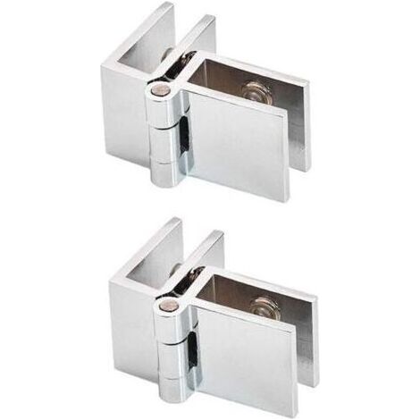 2 PCS 90 degrés clip de porte en verre charnière sans verre de perçage à charnière en verre pour épaisseur de verre 5mm - 8mm (1/4)