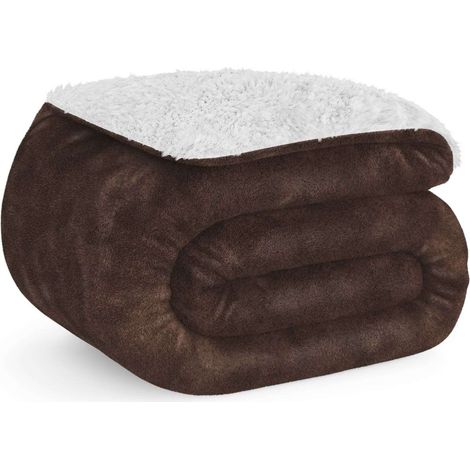 Nalui Manta Marrón Grande (150x200cm), Suave, Cálida, Lavable 30º, Resistente a Arrugas. Ideal para Cama 90/105 o Sofá (1/5)
