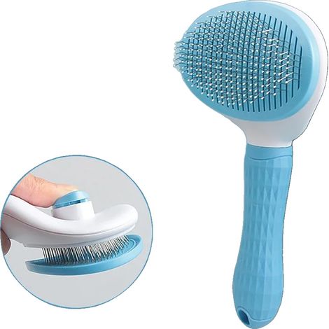 Herramienta de aseo para perros, removedor de pelo eficaz, cepillo de limpieza multifuncional, azul (1/2)
