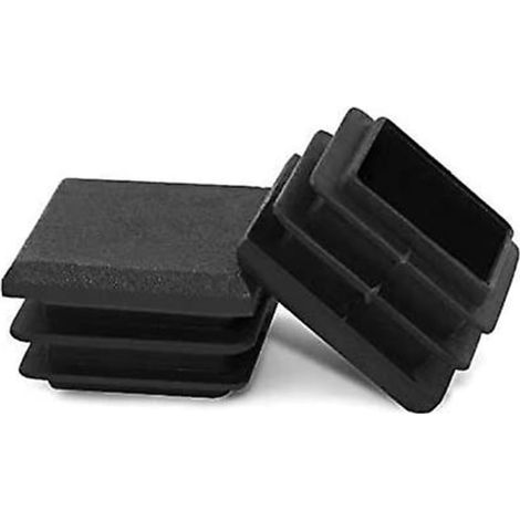 Bouchons carrés noirs en polyéthylène pour tubes 25x25 mm, lot de 20, embouts de protection pour profilés carrés, capuchons d'extrémité plastique robustes. (1/5)