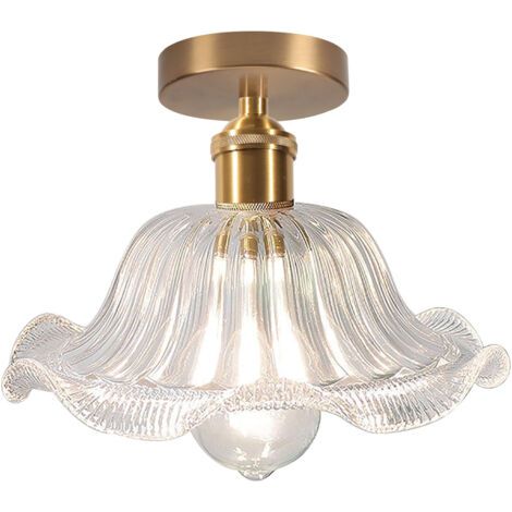 royaluxe- Plafonnier En Verre Plafonnier Rétro Lustre Moderne E27 Pour Couloir Cuisine Salle À Manger (1/5)