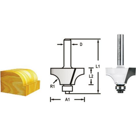 FRAISE 1/4 ROND+RLT Q6 D22,2 MAKITA D-48468
