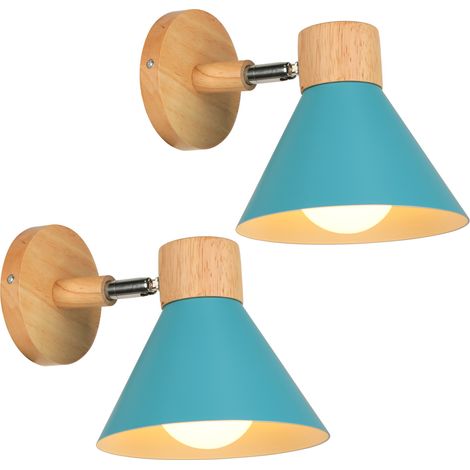Appliaue Murale Moderne 2 Packs Luminaire Mural Réglable Éclairage Plafonnier Lampe Bleu Ciel pour Chambre Cuisine Salon (1/5)