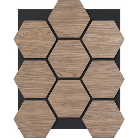 Lot de 4 panneaux acoustiques 81 x 66 cm avec absorption sonore efficace décoratif en bois naturel