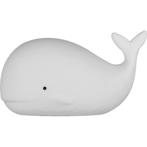 Mini lampada notturna in silicone a forma di balena, graziosa lampada da comodino, adatta a bambini e bambine in camera da letto, può essere toccata e agitata, ricaricabile tramite USB. (1/5)