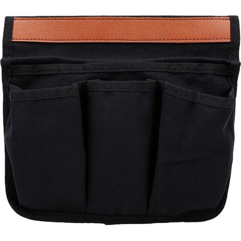 Chaise de camping avec poche latérale - Sac de rangement portable pour chaise avec porte-gobelet et 4 poches - Chaise d'extérieur, chaise de plage - Noir (1/5)