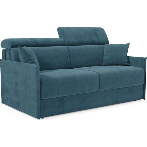 Miryam Divano letto con poggiatesta reclinabili e comfort maxi - design compatto in morbido tessuto smacchiabile T31 169 cm petrolio