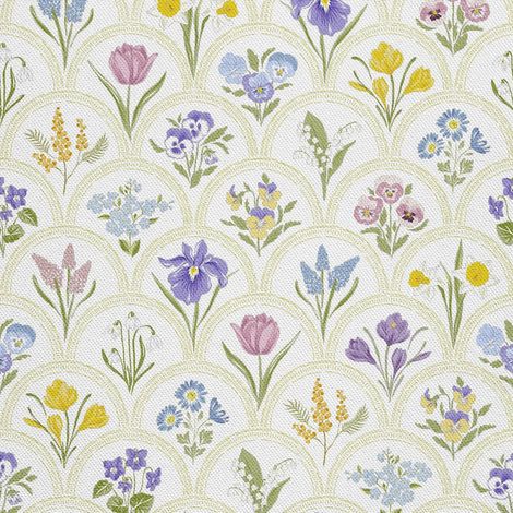 Tela decorativa Oxford para exteriores - Motivo floral primaveral 2 I DX719 (1/5)
