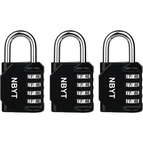 Cadenas à combinaison à 4 chiffres, 6,35 mm de diamètre, pour casier d'école, casier de sport, clôture, boîte à outils, portail, étui, rangement de moraillons (1/5)