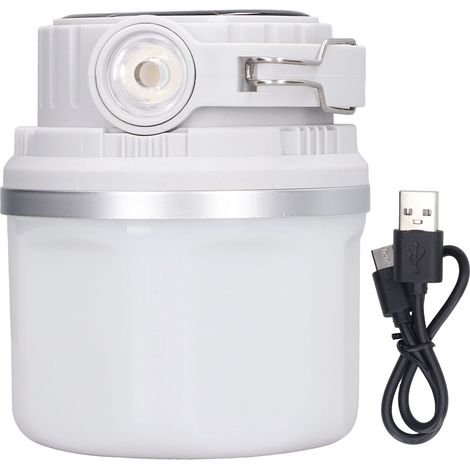 Ortviai Lampe Solaire LED Portable pour Camping et Secours – 360° Éclairage, 6 Niveaux, Batterie Intégrée 2400 mAh, Gris (1/5)