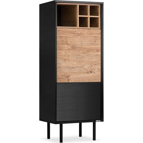 KONSIMO LOFTY Regal Kreuzeinlage, schwarz / Eiche natur (1/5)