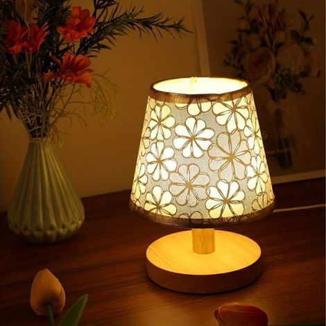 Lampe De Table - Lumière Chaude 3 W - Bois Et Tissu - Décoration Intérieure - 1 Pièce (1/4)