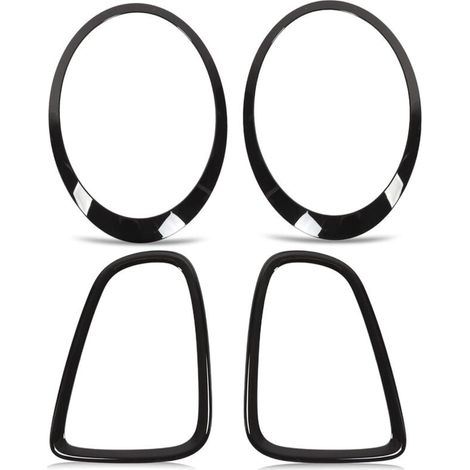 fari anteriori e 2 fari posteriori, cornici protettive per fanali posteriori, finitura nero lucido, ricambio per Mini R56 R57 R58 R59 S JCW 2007-2015 (1/5)