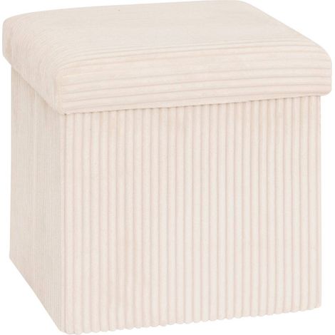 Puff plegable Arum marfil 38x38cm - Atmosphera créateur d'intérieur