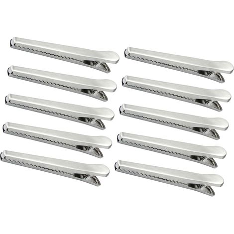 Lot de 10 pinces crocodiles en acier inoxydable pour fermer (1/5)