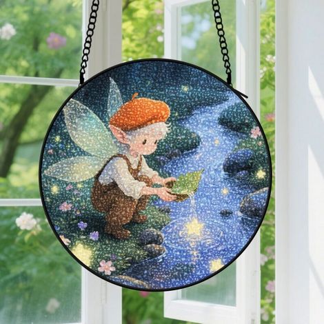 Capteur de Soleil en Vitrail Décoration Spirituelle pour Maison 9cm (1/4)