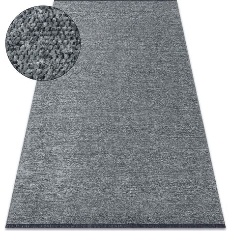 Teppich FLORENCE 24021 Einfarbig, Glamour, Flachgewebt, Fransen - grau grey 155x220 cm