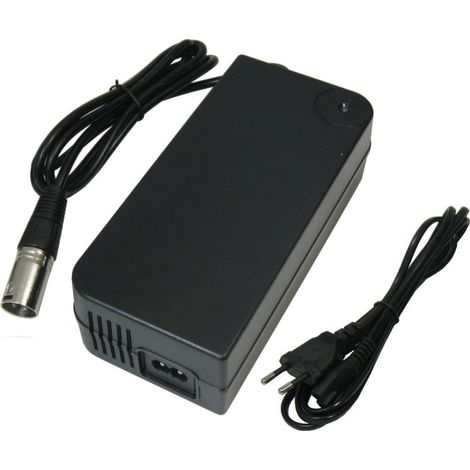 Trade-Shop Schnell-Ladegerät Netzteil Ladekabel 42V 3A für 36V Akkus mit 18,5mm x 15,5mm 3pin XLR Anschluss Stecker für E-Bike Elektrofahrrad Pedelec Elektro Fahrrad Akkus zum Aufladen