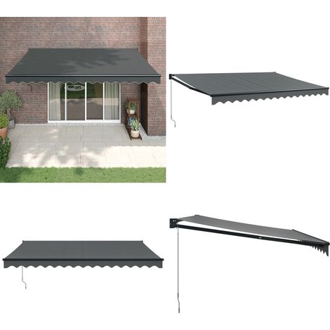 Markise Einziehbar Anthrazit 4x3 m Stoff und Aluminium - Gartenmarkise - Terrassenmarkise - Balkonmarkise - Sonnensegel - Markisentuch - Home & Living (1/5)
