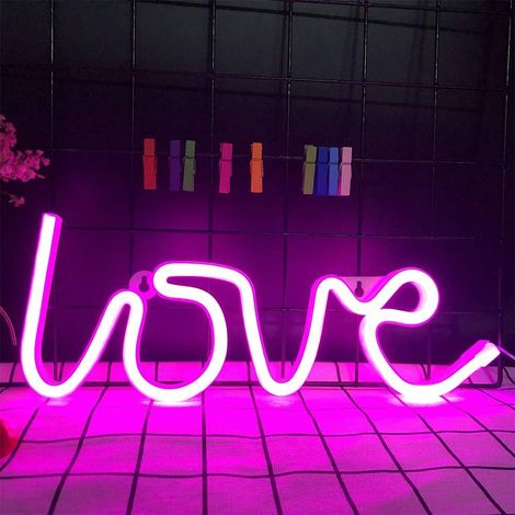 Applique murale en forme de cœur, couleur rose, alimentée par USB, fonctionne sur piles.-AquaForge (1/4)