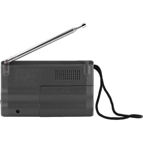 Radio portable AM FM, Lecteur de musique haut-parleur stéréo universel mini radio avec antenne télescopique-HEN (1/4)