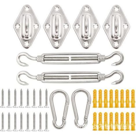 Kit di montaggio Per la Vela ombra - Inox 304 ombra della Vela, Kit di Fissaggio Vela ombra Triangolo, Quadrato e Rettangolo, resistente alla Ruggine-prova di tende da Sole a Vela Kit di Fissaggio (1/5)