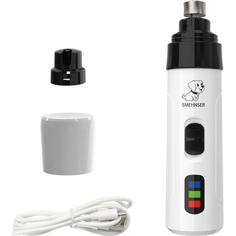 Wiederaufladbare Hundenagelfeile mit USB-Anschluss, hochpräziser Trimmer, ergonomischer und leiser Nagelknipser für alle Hunderassen (1 Set) (1/3)