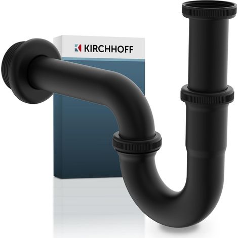Bonde de Lavabo Noire - Siphon en Acier Inoxydable (1/5)