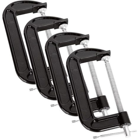 Lot de 4 serre-joints G, robustes pour le travail du bois, le soudage et la réparation automobile, ouverture de mâchoire de 6 pouces (1/5)
