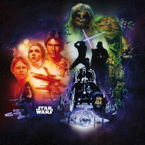 Papier peint panoramique romantique,moderne Star Wars Classique Poster Collage (1/4)