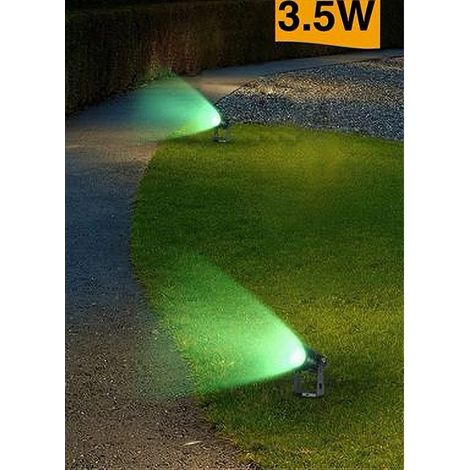 TRADE SHOP - Faretto Led 3,5 W Nero Es38 Staffa Orientabile Esterno Varie Tonalita' Luce Ip65 - -Verde -