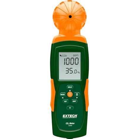 Extech CO240 Kohlendioxid-Messgerät 0 - 9999 ppm mit Temperaturmessfunktion, mit USB-Schnittstelle,