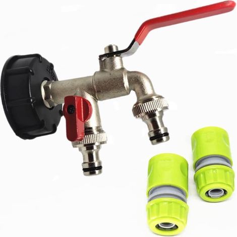 Accessori per serbatoi IBC Adattatore a doppia estremità in ottone da 1/2" per serbatoi IBC Connessioni filettate Valvole di ricambio Rubinetti da giardino Raccordi per tubi Serbatoi d'acqua da 1000 l (1/5)