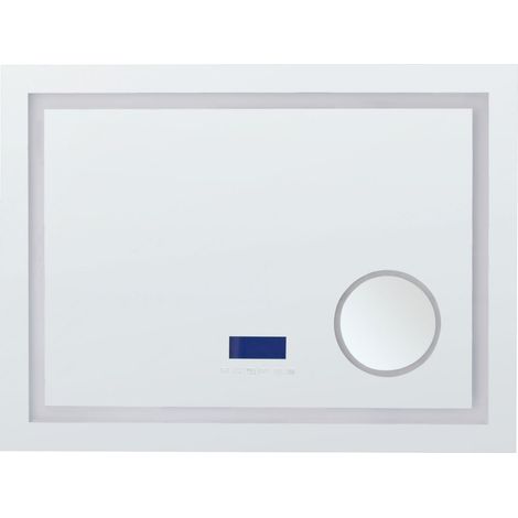 Miroir Mural LED Moderne Rectangulaire Salle de Bain Bluetooth 60 x 80 cm Haut-Parleur Argenté Thaix (1/5)