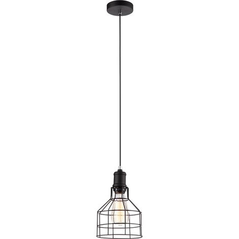 Lampada sospensione moderna nera gabbia E27 60W Synthia Italux