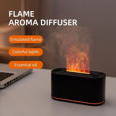 Diffusore di aromi con fiamma simulata a sette colori, per casa e ufficio. (1/4)