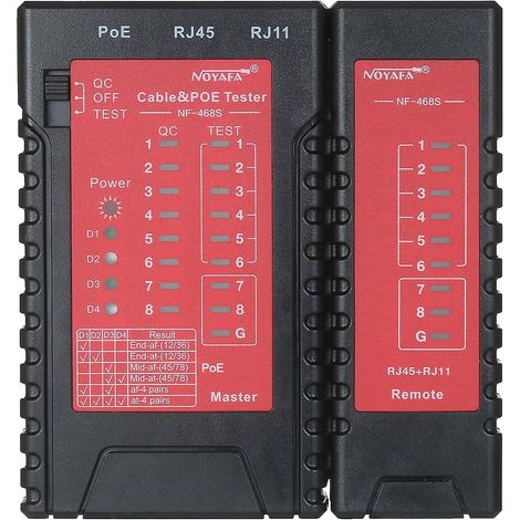 RJ45-, RJ11- und PoE-Kabeltester, Telefonleitungstester, Ethernet-LAN-Kabeltester für Cat5