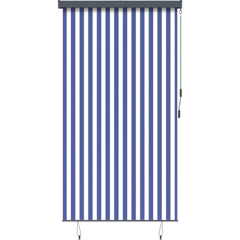 Maison Exclusive - Store roulant d'extérieur 140x250 cm Bleu et blanc (1/5)