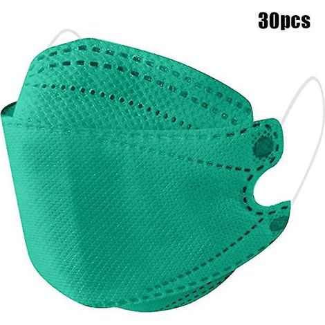 Einweg-Gesichtsmasken für Kinder, einfarbig, 10/30/50 Stück, fischförmig, vollständiger Gesichtsschutz, grün (1/4)