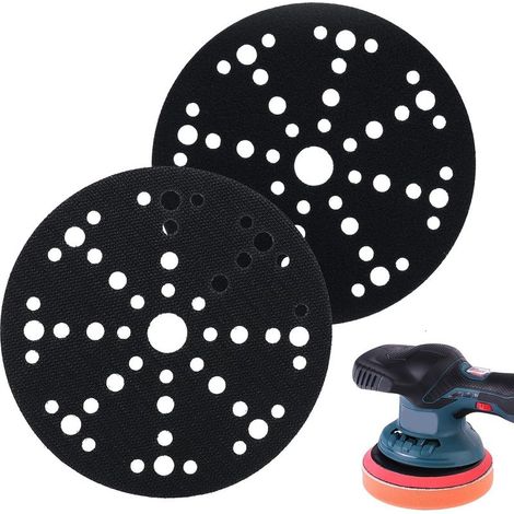 2-piece 150 mm protective pad set with 49 holes, protective pads for Mirka Abranet 150 mm, Festool, Bosch, Dewalt, self-adhesive protective film for sanding pads, interface pad (1/5)