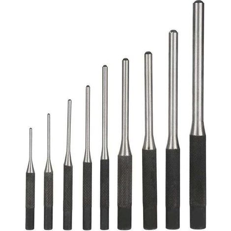 9PCS Poinçon Jeu de Chasse-goupilles En Acier Durable Professionnel, Outil à Main Ingénierie Mécanique