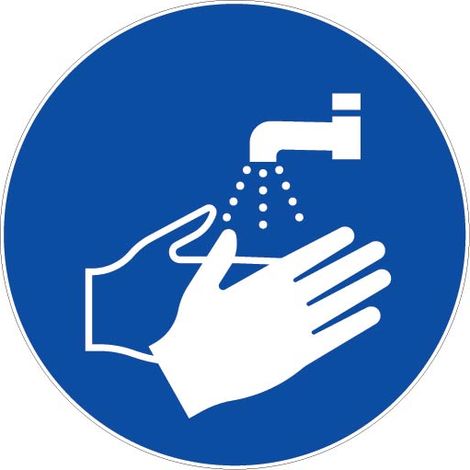 Panneau Lavage des mains obligatoire - Rigide Ø180mm - 4042008