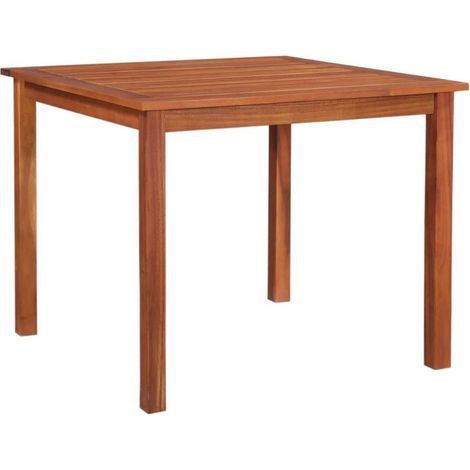 Table de jardin carrée pliable Dazy 85cm - Bois massif acacia massif marron clair (1/3)