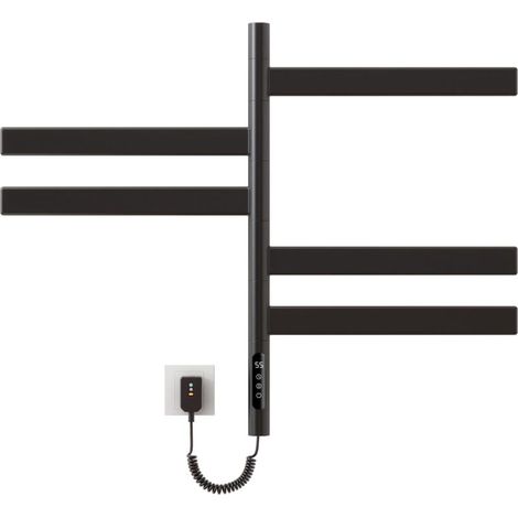 noir Sèche-serviettes électrique, sèche-serviettes intelligent rotatif à 180° à température constante, sèche-serviettes 230V (1/5)