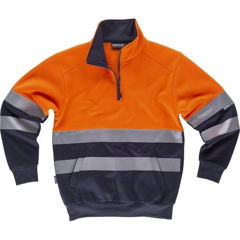Sudadera combinada con cintas reflectantes con bolsillos interiores WORKTEAM C9035 (1/2)