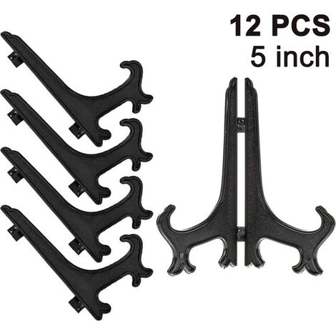 12 pièces chevalets en plastique supports d'assiettes, supports d'assiettes, assiettes pliantes, présentoirs pour la présentation d'assiettes de collecte, supports de bols, livres, assiettes, DVD, ima (1/5)