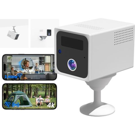 4K Mini Camera Espion sans Fil, Wi-Fi ou Mode AP sans WiFi, Camera de Surveillance sans Internet, Batterie 5200mAh, Vision Grand 160°, Vision Nocturne, Détection Mouvement IA, pour Intérieur/Extérieur (1/5)